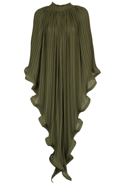 Asymmetrische Plissierte Chiffon-Bluse (Transformer) von Panove