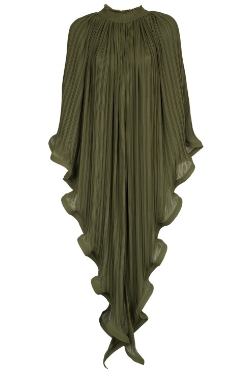 Asymmetrische Plissierte Chiffon-Bluse (Transformer) von Panove