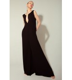 Panove Schwarzer Crêpe-Chiffon Overall
