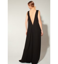 Panove Schwarzer Crêpe-Chiffon Overall