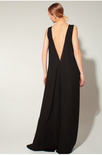 Panove Schwarzer Crêpe-Chiffon Overall