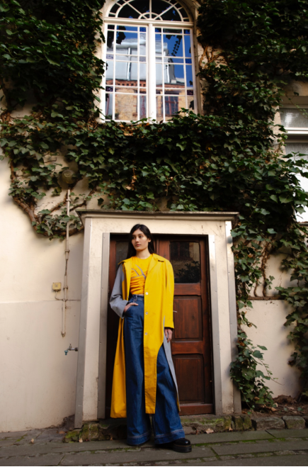  Trench gelb/blau