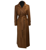 Trenchcoat aus geknittertem Kunstleder (Fuchsrot-Braun)