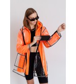 iCoat Transparenter Mantel mit LED-Besatz und Fleecejacke