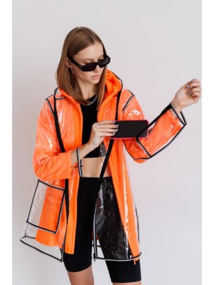iCoat Transparenter Mantel mit LED-Besatz und Fleecejacke