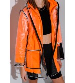 iCoat Transparenter Mantel mit LED-Besatz und Fleecejacke