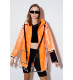 iCoat Transparenter Mantel mit LED-Besatz und Fleecejacke