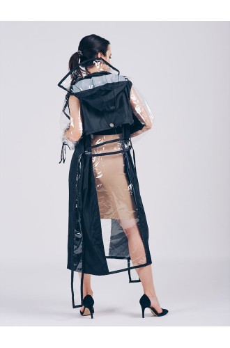iCoat Trenchcoat Lang (Schwarz)