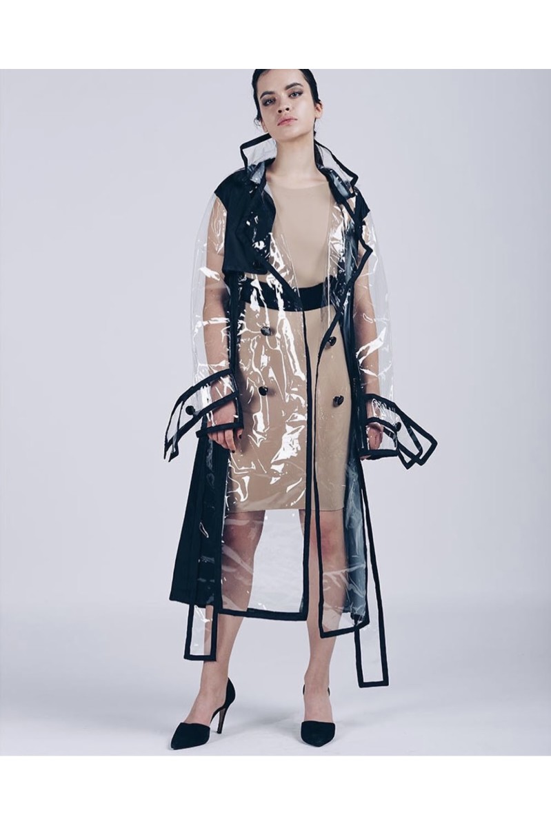iCoat Iconic Trenchcoat Lang (Schwarz)