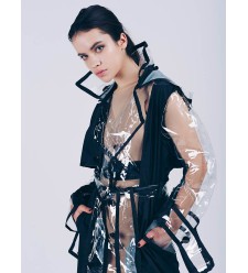 iCoat Iconic Trenchcoat Lang (Schwarz)