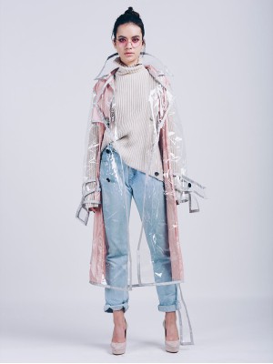 iCoat Iconic Trenchcoat Lang (Rosa)