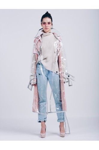 iCoat Iconic Trenchcoat Lang (Rosa)
