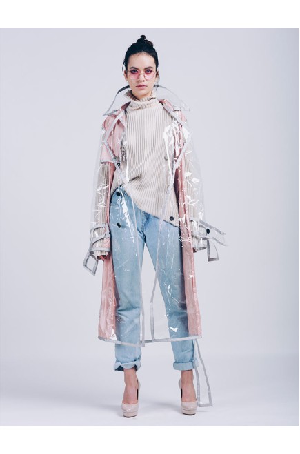 iCoat Iconic Trenchcoat Lang (Rosa)