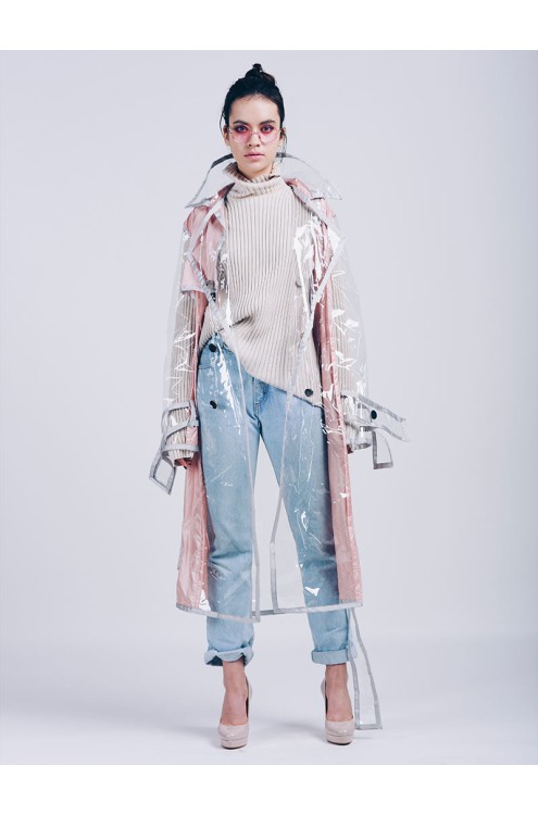 iCoat Iconic Trenchcoat Lang (Rosa)