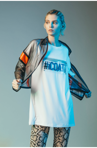iCoat Leuchtend orangefarbener futuristischer Windbreaker