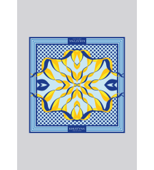 Seidentuch Ukrainische Hummel von Khustyna (blau)